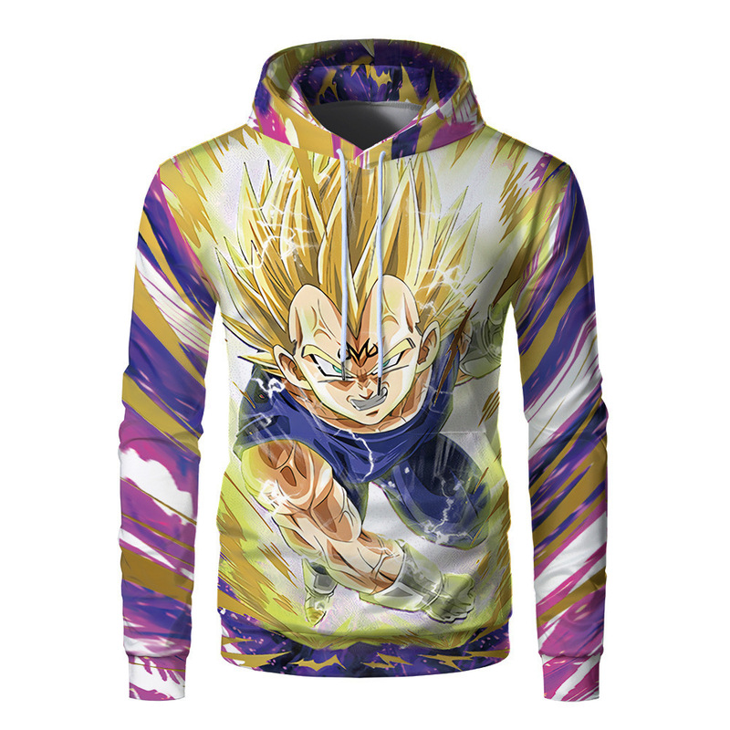 2018 Autumn and Winter New Men's Sweatshirt 3D Printed Vegeta Pullover Hooded Jacket Men's Sweatshirt