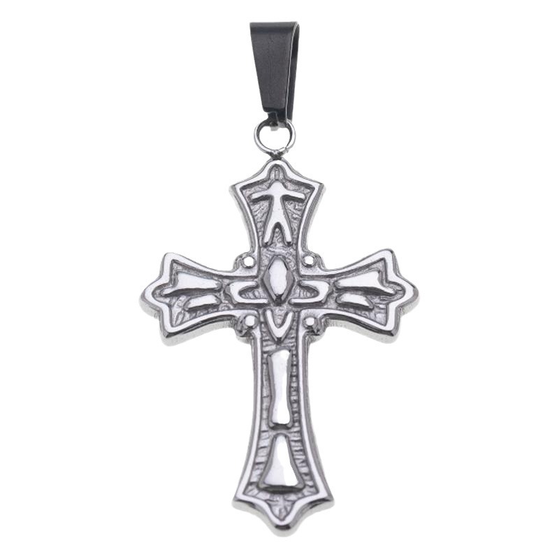 국경 간 유럽과 미국의 스테인레스 스틸 크로스 도매 DIY 보석 액세서리 복고풍 트렌드 방향타 목걸이 액세서리 펜던트