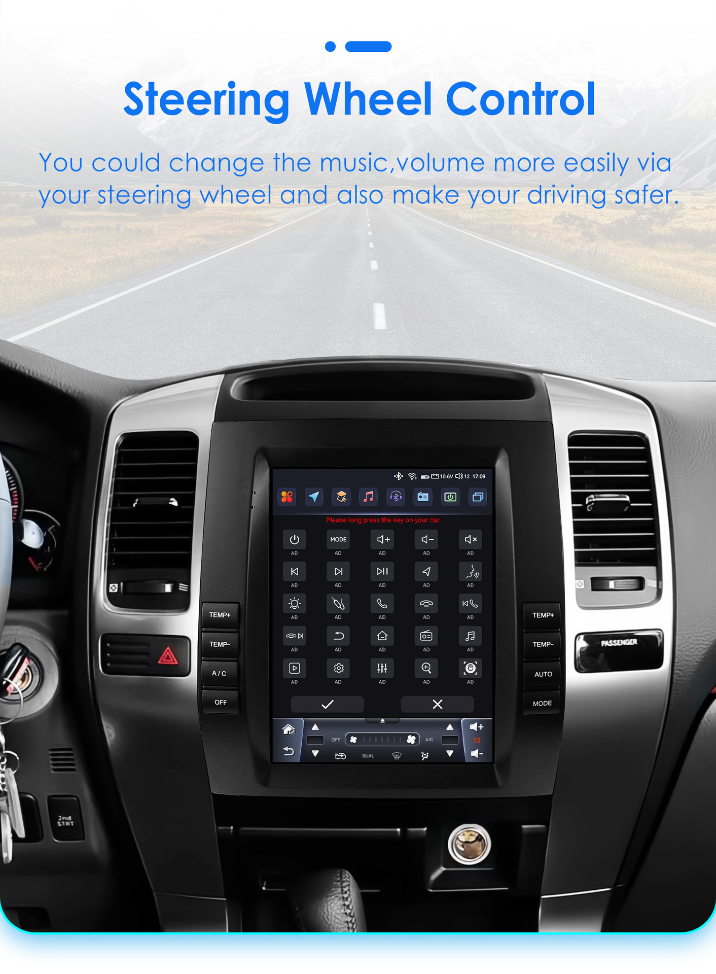 Suitable for 02-09 Toyota Prado/ Lexus Gx470 Vertical Screen Android Smart Car Navigation Gps