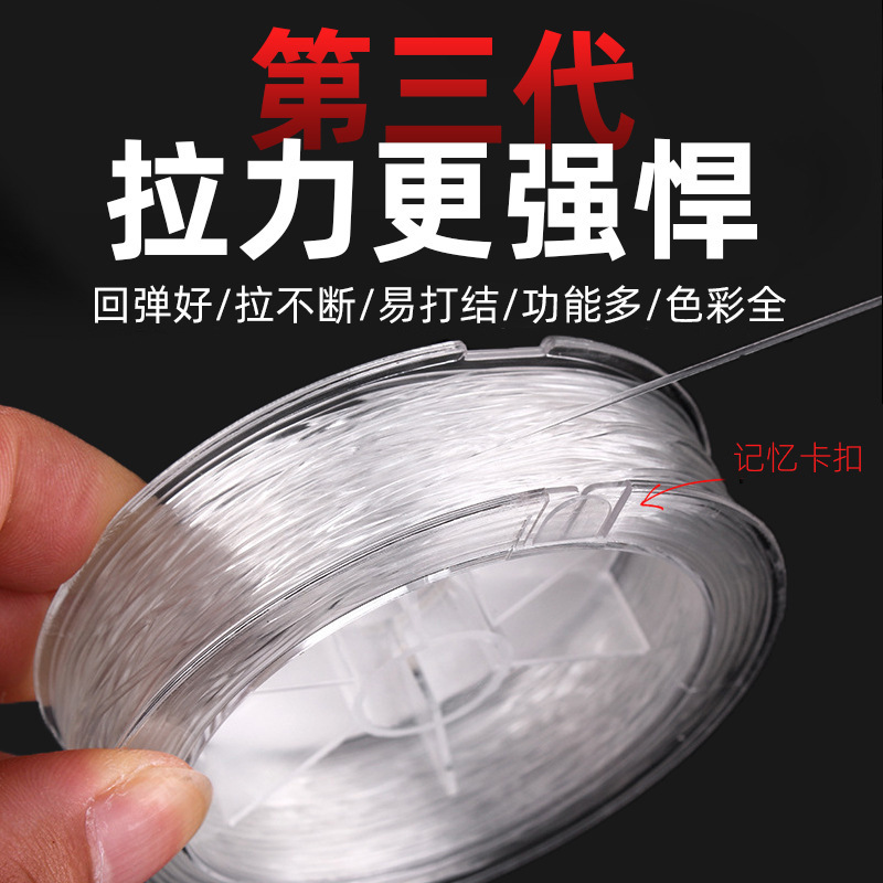 Transparent Crystal Elastic Thread Beaded Rope Wear-Resistant Garnet Amber Agate Bracelet Buddha Bead Thread Elastic Rope Threaded Beads