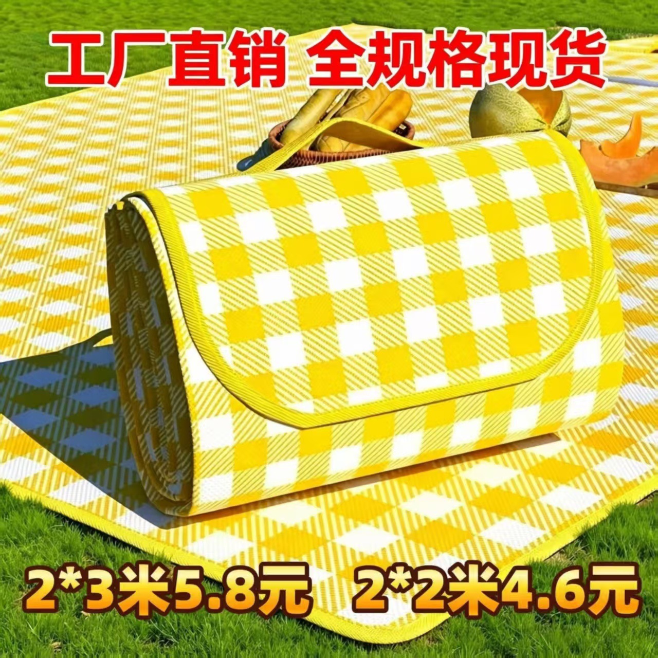 户外野餐垫加厚防潮垫便携折叠地垫室内室外海滩露营帐篷防水坐垫