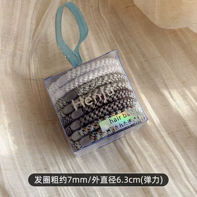 Band Hair Accessory, Saç üçün rezinlər - 1592e-gray-and-white-color-8-pack
