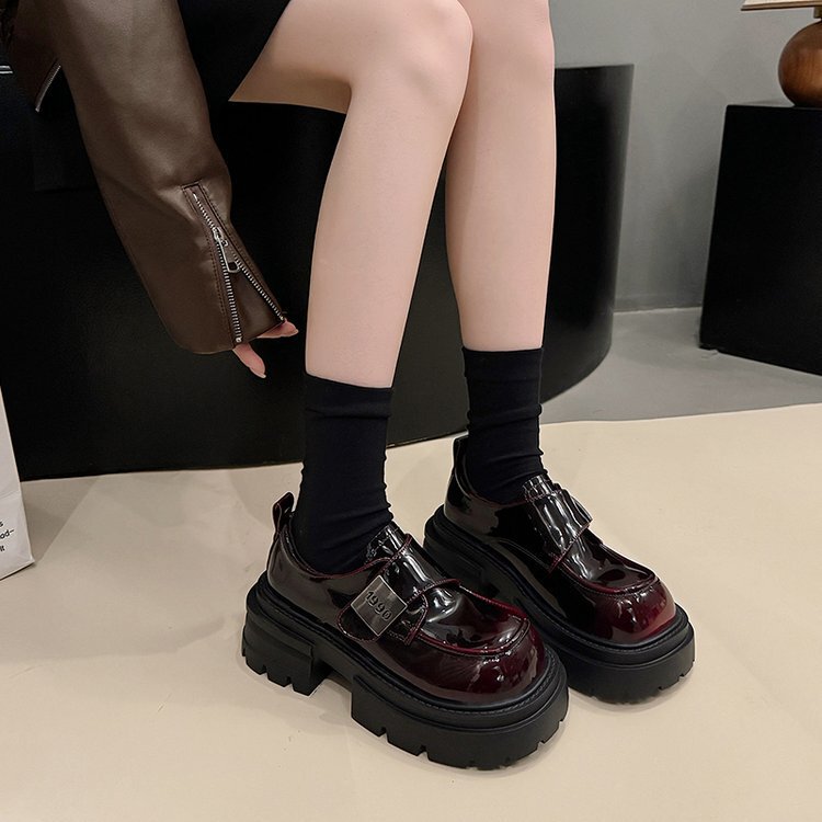 2025 新款厚底小皮鞋女韩版潮流ins超火休闲鞋学生情侣款时尚单鞋|undefined