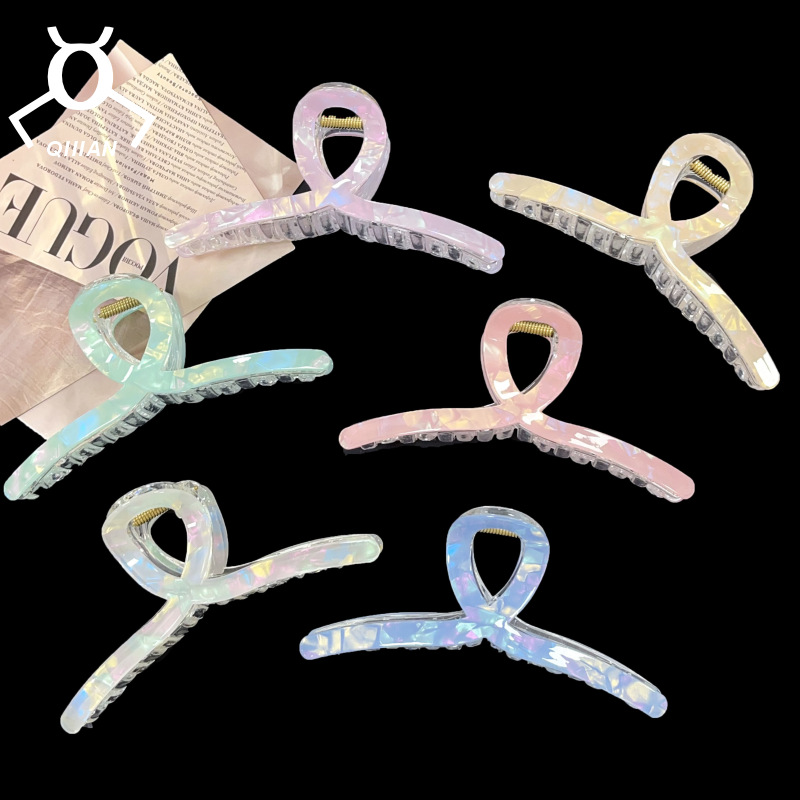 Mermaid Princess Shark Clip for Women, Large 13cm Claw Clip for Thick Hair, Updo Hair Clip, Makes the Back of the Head Look Full, High-End Hair Accessory