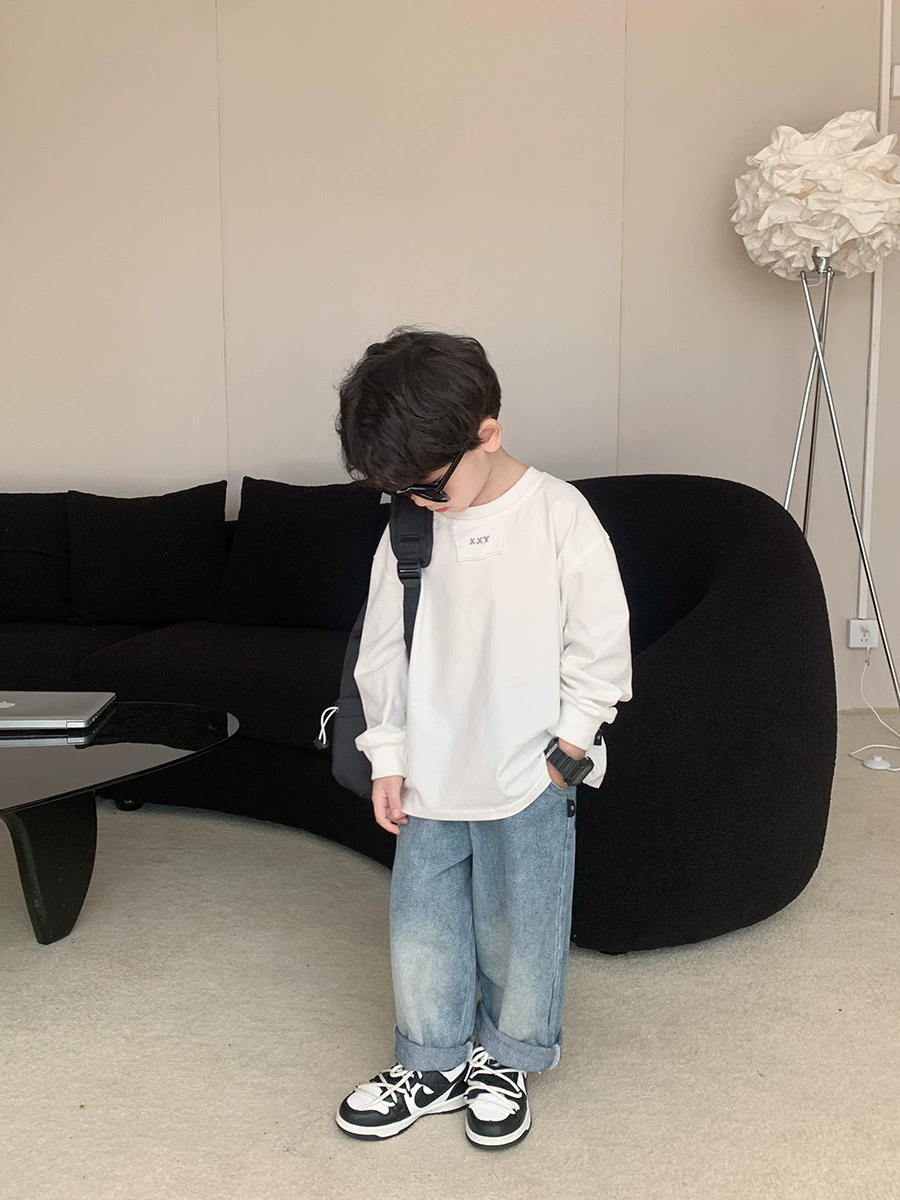 Children's base body-friendly autumn Japanese long-sleeve for boys, children's clothing, wholesale, for teenagers