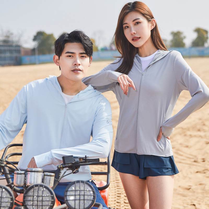 UPF50 여름 얇은 빠른 건조 통기성 남성과 여성의 캐주얼 스포츠 야외 커플 아이스 실크 선 스크린 재킷