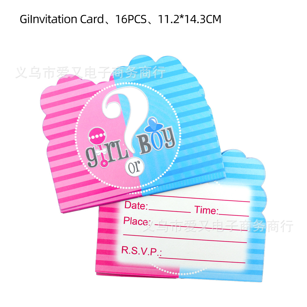 Tarjeta 16PCs-gender de la invitación