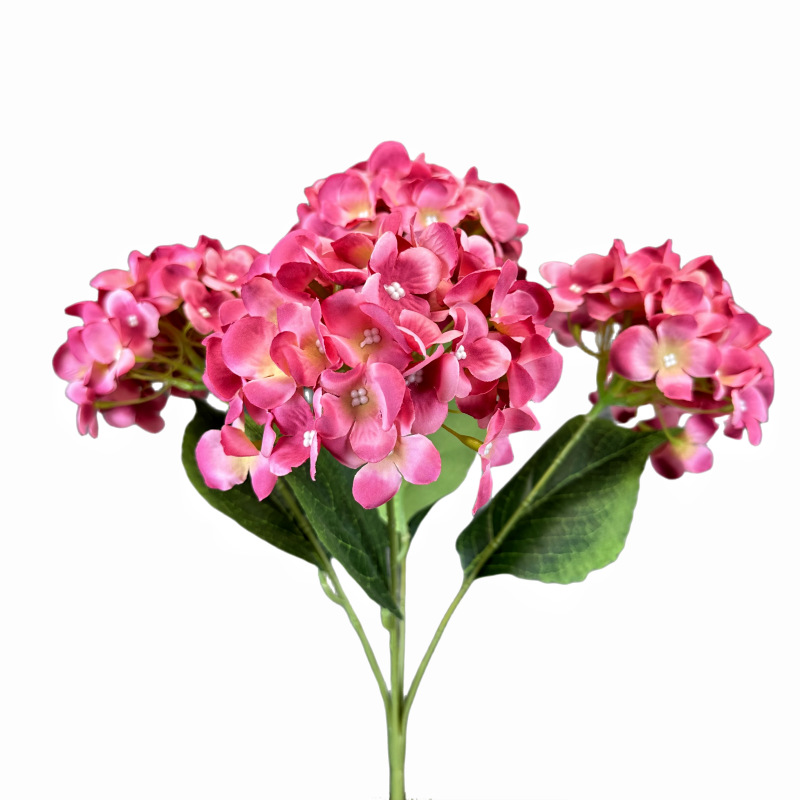 Mallorca artificial flor 5-cabeza hortensia hogar decoración de la boda de la flor de la pared arreglo paquete 5-tenedor hortensia grande tela de seda flor falsa