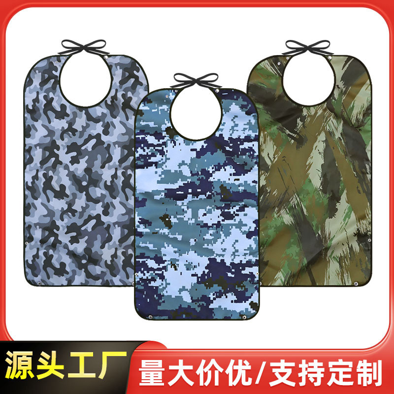 The bib for the elderly to eat is waterproof to leak food and spit the bib for the elderly to prevent oil and fashion solid color scarf apron