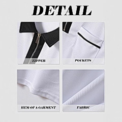 Nuevo nuevo transfronterizo Europa y América Amazon otoño de manga larga hombre bolsillo casual con cremallera casual polo image 4