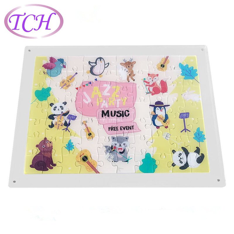 Acrylic Educational Animal Puzzle Set, DIY Creative Small Gifts with Human Figures, High-Transparency Plexiglass