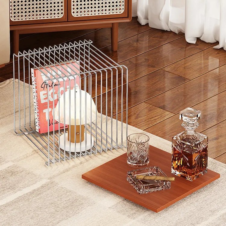 Bauhaus Stainless Steel Line Coffee Table Side Table Small Apartment Iron Side Table Living Room Storage Rack Combination Set