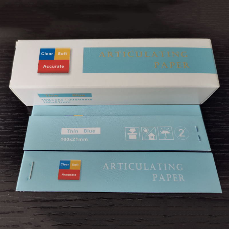 Papel de occlusión dental, tipo fino, tipo grueso, tipo extra grueso, de una sola cara, de doble cara, papel de occlusión para toma de impresiones, modelo de exportación. image 9