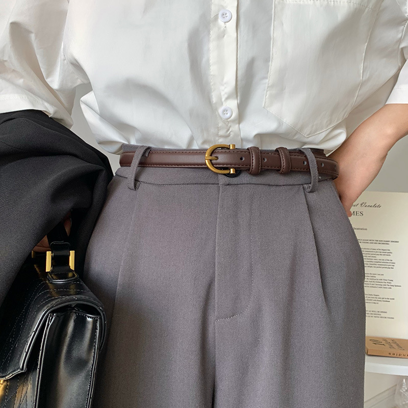 小皮带女士牛仔裤新款腰带女款裤带夏季百搭细复古装饰黑色夏天窄