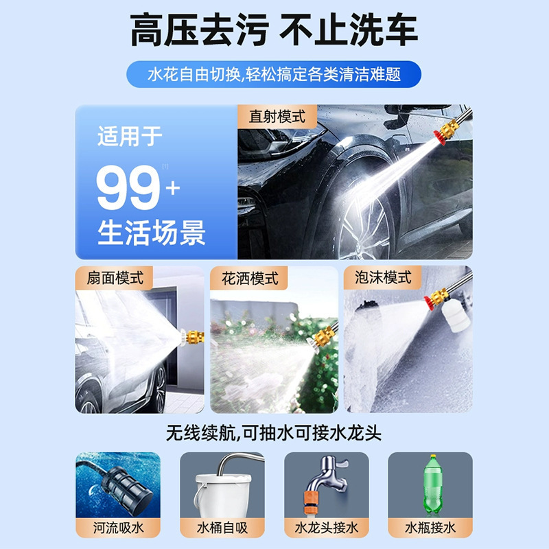 家用无线洗车机高压水枪清洗车用充电抢大功率锂电池增压|undefined