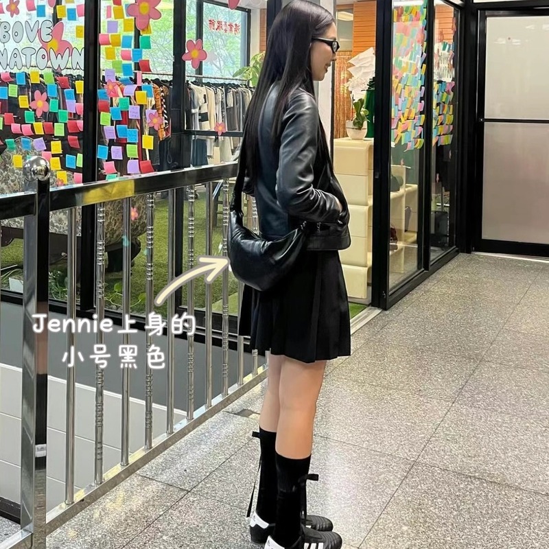 lemair*牛角包可颂包韩系慵懒风单肩斜挎包高级感小众羊皮饺子包|undefined