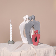 創意抽象ins風擁抱人物情侶擺件北歐家居客廳玄關電視櫃桌面裝飾