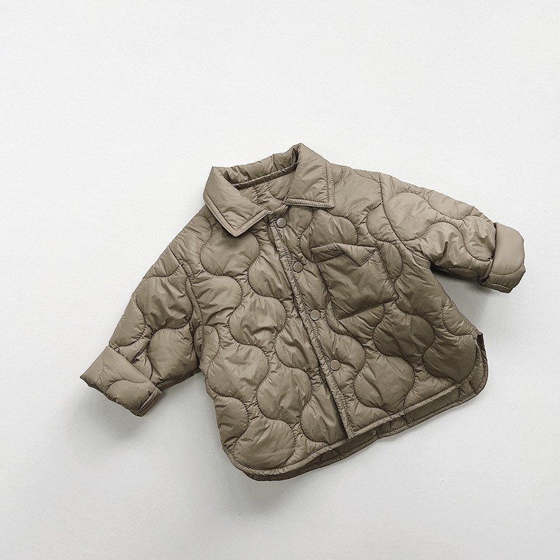 Abrigo de algodón fino estilo coreano para niños, invierno 2025, nuevo top de algodón cálido para niñas, ropa infantil tejida estilo coreano para bebés