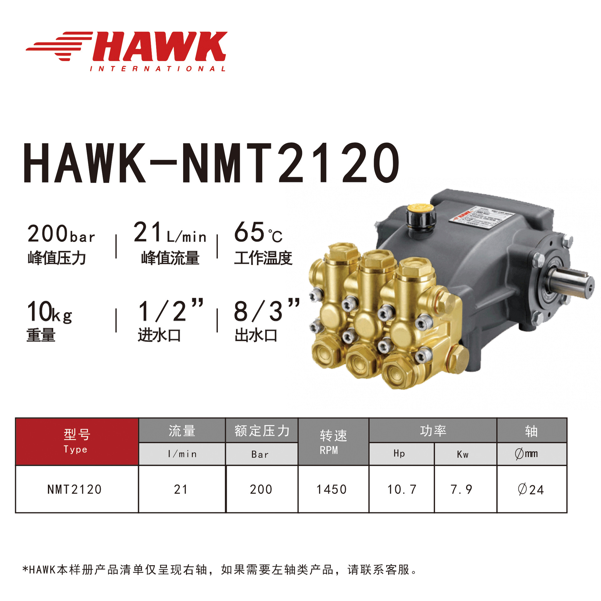 HAWK Italia bomba de alta presión de grado industrial autorizada limpiadora de alta presión
