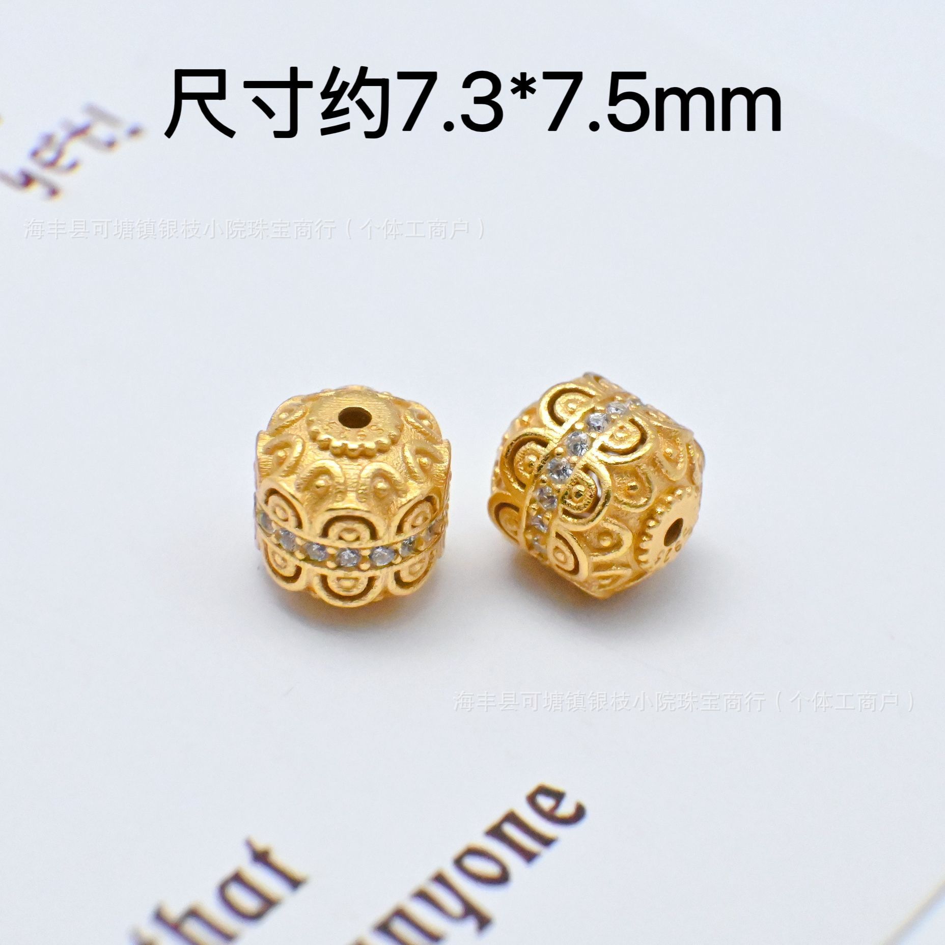 S925 Silver Electroplated 24K Gold and Silver Jewelry Through-Hole DIY Accessories Six-Pointed Star Spacer Bead Feather Pendant Beaded Bracelet Material