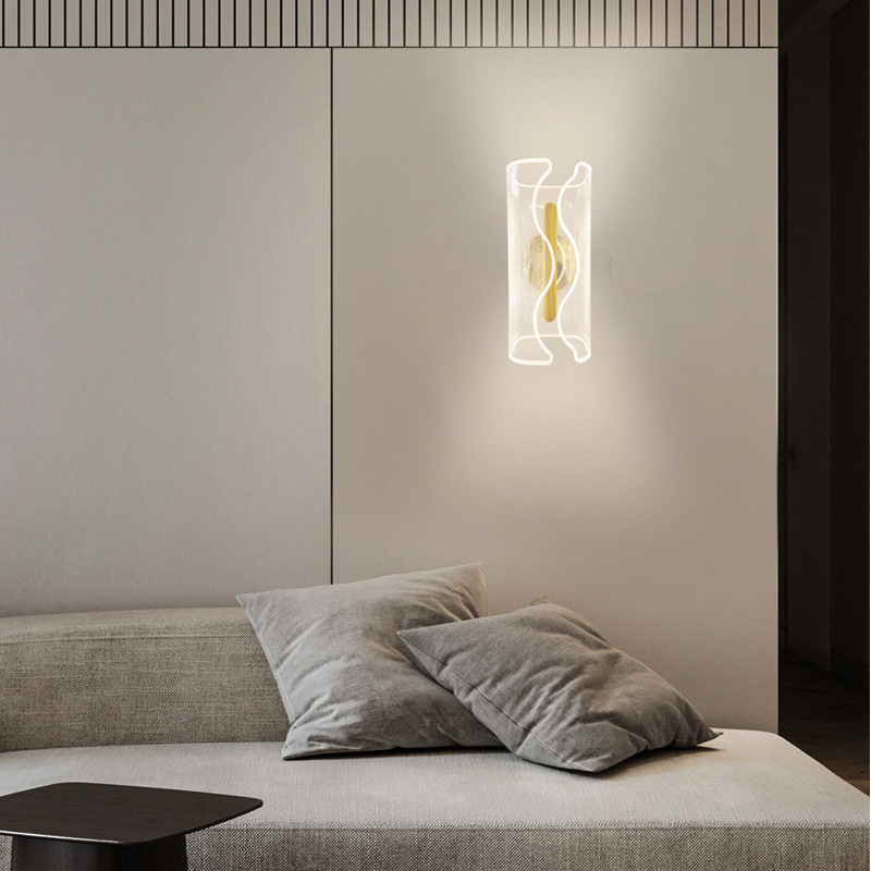 Luz de cabecera de dormitorio transfronteriza LED lámpara de pared de fondo TV lámpara de pared escandinava creativa columna pasillo lujoso luz de pasillo