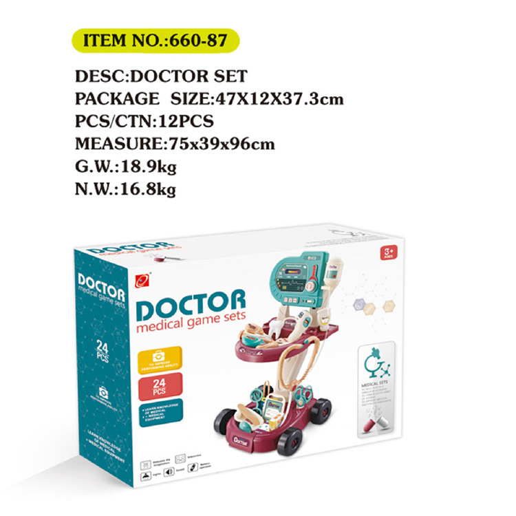 Casa de juegos transfronteriza nuevos niños y niñas niños médico jugar juguete enfermera inyección niños Clínica Médica