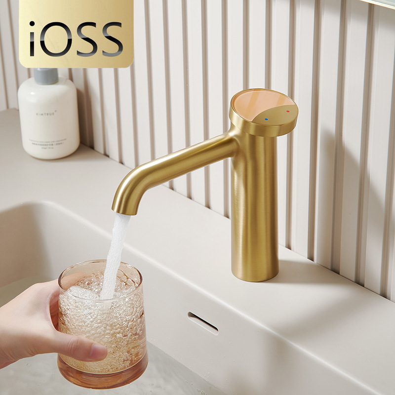Foreign Trade Export Copper Personalized Design Smiling Face Basin Faucet Household Bathroom Hot and Cold Bathroom Counter Faucet