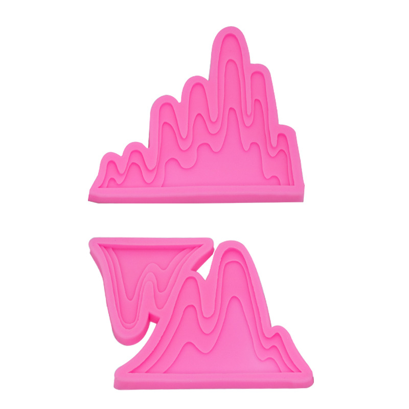 Grande y pequeño Montaña Roca silicona molde pastel chino postre hornear decoración chocolate fondant molde