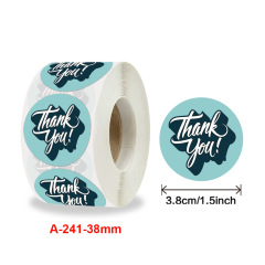 Cross-border roll wholesale round thank you sticker handicraft party gift business decoration pressure-sensitive label