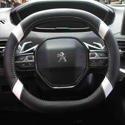 Modified Interior Decoration Supplies — Steering wheel cover - double-d-type-a-black-and-white-34cm