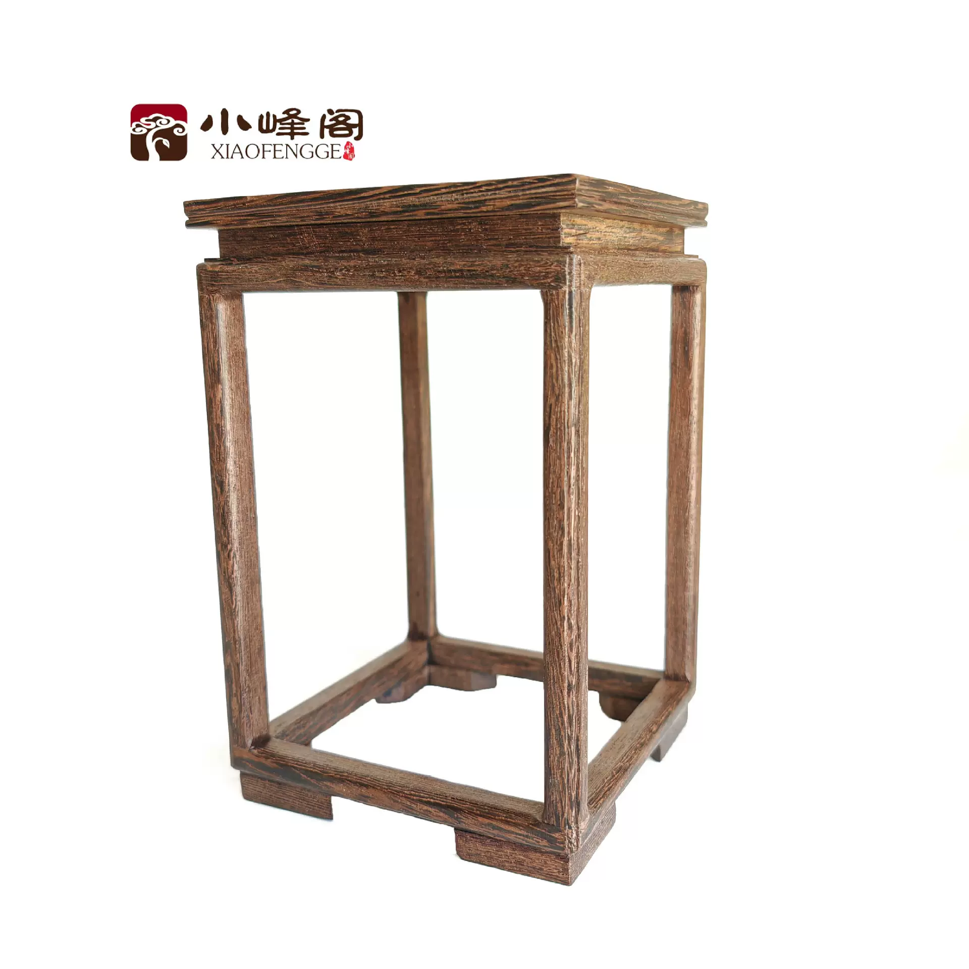 小峰阁鸡翅木小花架盆景陶瓷木雕工艺品底座实木禅意手工雕刻木艺