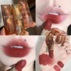 CAPPUVINI New Twilight Cloaks Red velvet matte texture Camellia transparent shell is white affordable lipstick