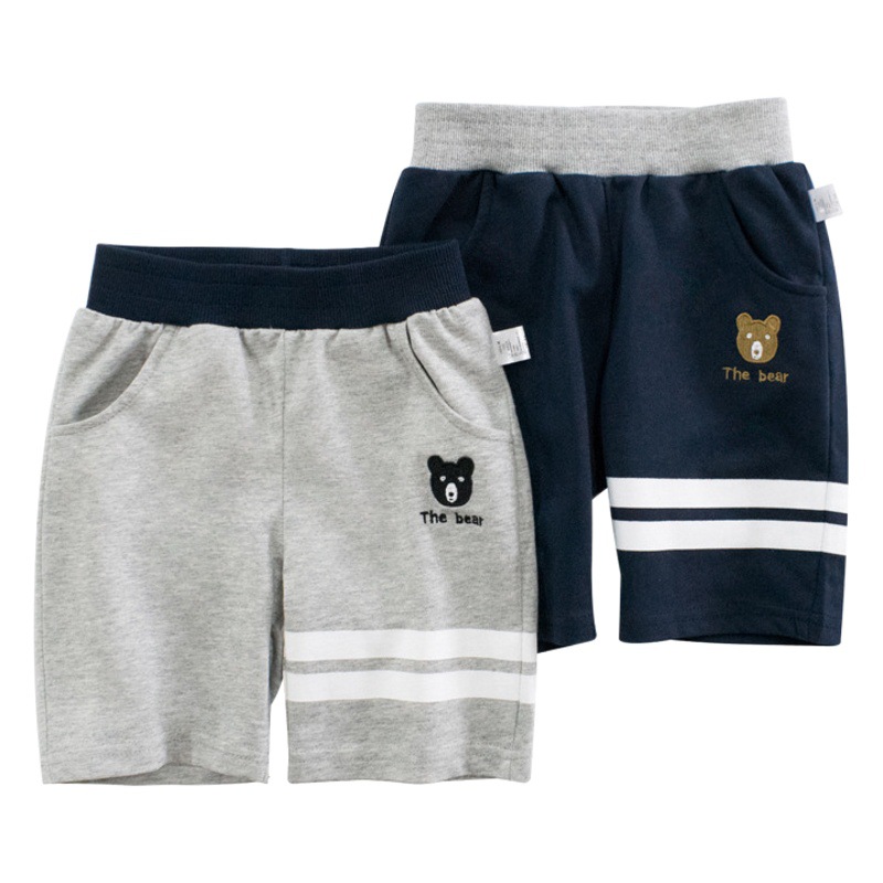 Nueva Colección 2026: Pantalones Cortos Deportivos de Cinco Puntos para Niños, Estilo Coreano, con Diseño de Oso de Dibujos Animados, Venta al Por Mayor