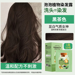 不沾皮果香型盒裝30ml袋裝泡泡染髮劑蓋白髮染髮洗髮水清水染髮膏