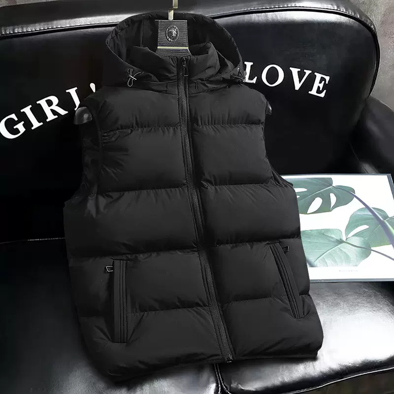 秋冬季保暖防风大码棉服青少年男潮牌时尚百搭连帽开衫加厚马甲