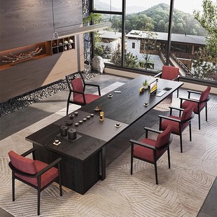 Solid Wood Tea Table and Chair Combination Modern Simple Tea Table Office Tea Table Kung Fu Tea Table Coffee Table Integrated