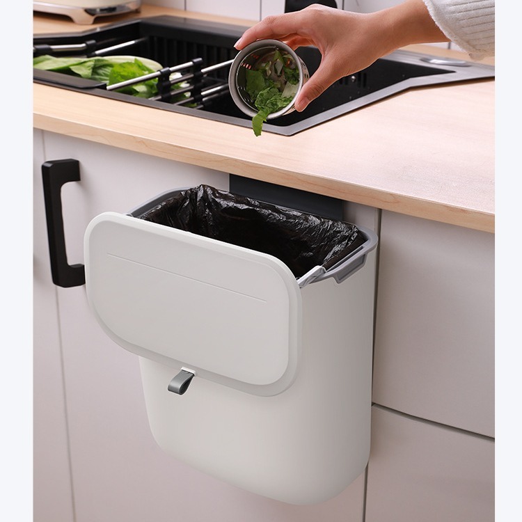 キッチンゴミ箱専用吊り下げ式食器棚扉壁掛け式トイレ収納吊り下げ蓋付き家庭用紙かご|undefined