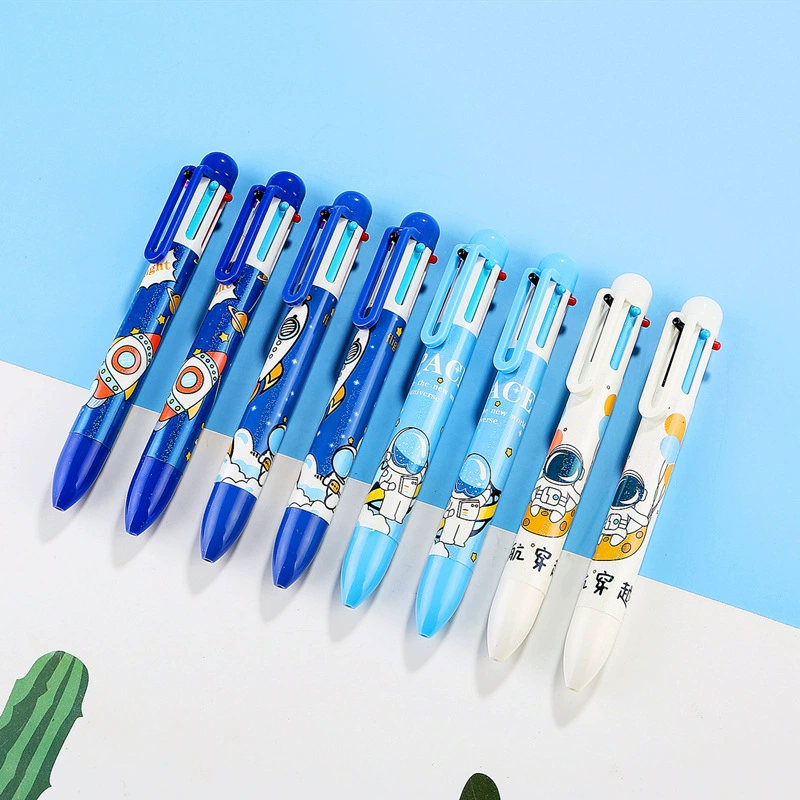奥德美 Stationery, cartoon multicoloured ballpoint pen for elementary school students, 6 colors, wholesale