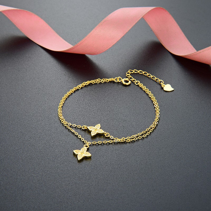 Accesorios de mujer fresca joyería japonesa y coreana s925 plata circón joyería transfronteriza pulsera de flores al por mayor