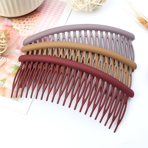 Simple solid color round 21 tooth insert comb large adult bangs hair comb hair clip fashion women's bangs comb wholesale