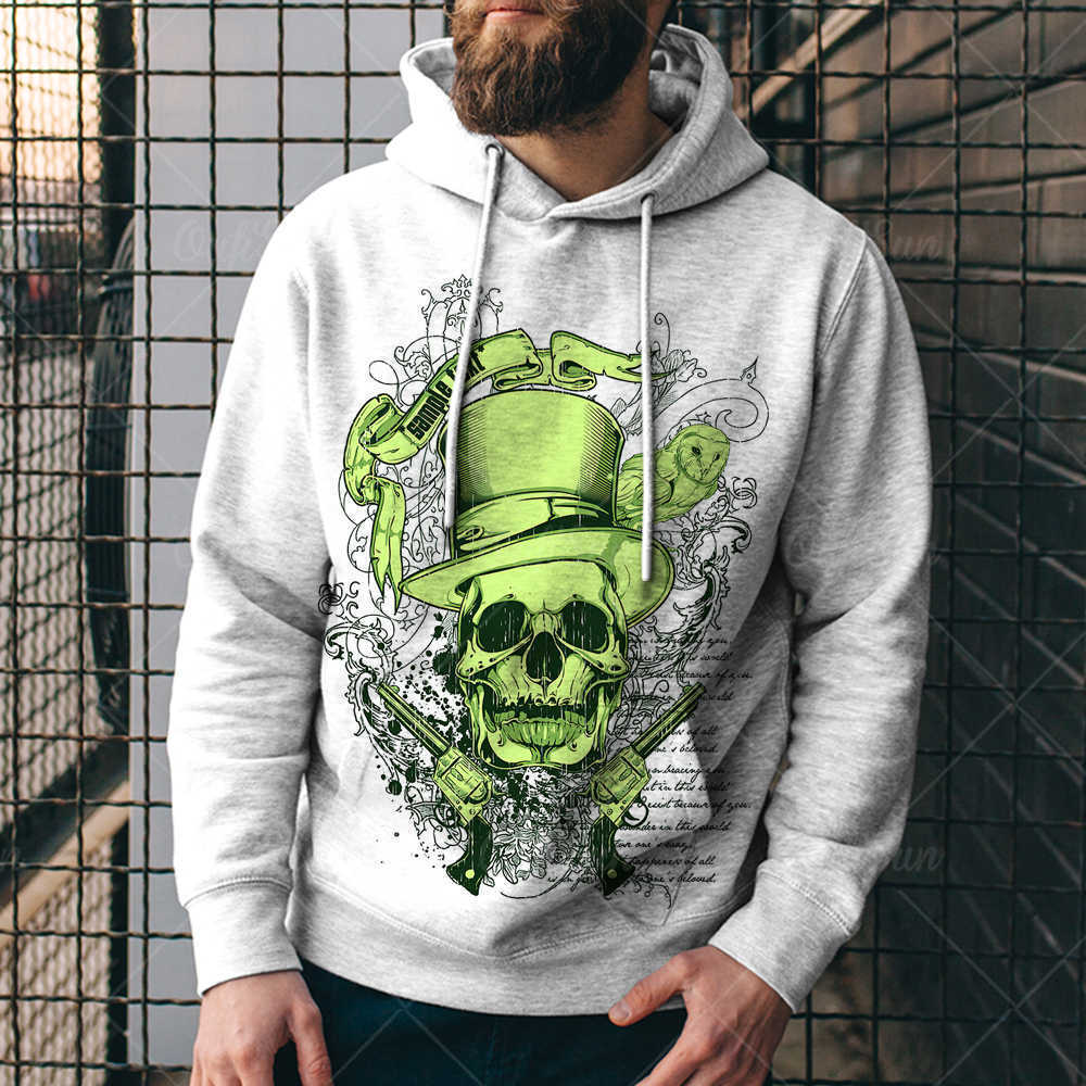 Impresión de moda europea y americana otoño calle guerrero ropa y sombreros con sudaderas transfronterizas