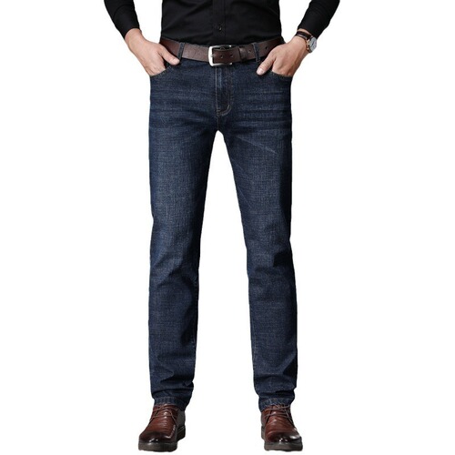 Men's Thick Fall/Winter Straight Leg Loose Business Casual Mid-Century Cotton Lounge Pants for Men with Fleece Lined Long Pants