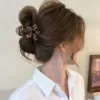 1# Medium [Transparent Brown Bottom Clip] Leopard Flower Clip-8cm