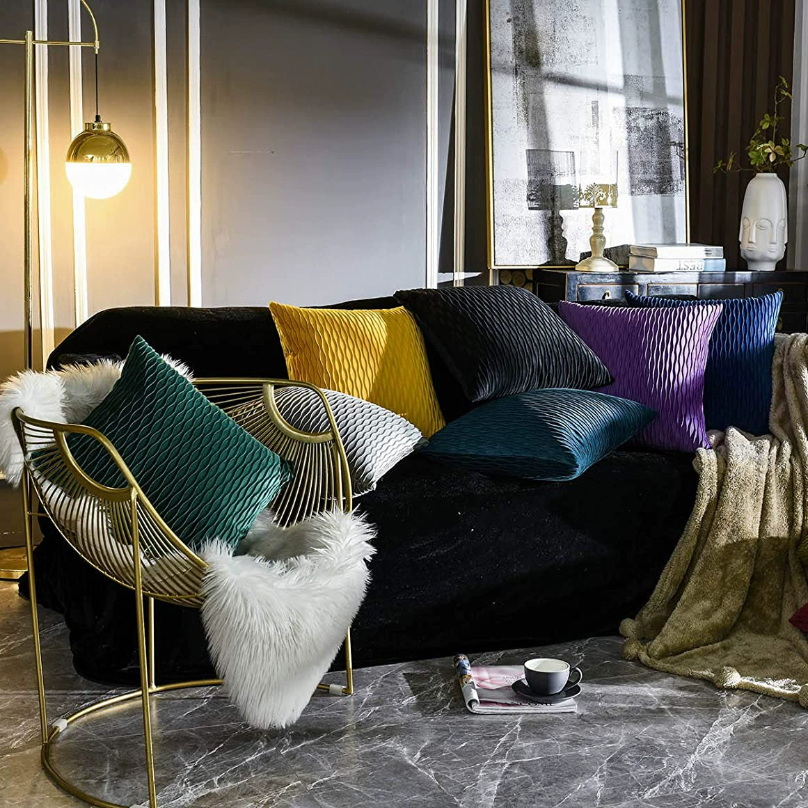 Sofa, pillow, pillowcase, brand swan, Amazon, light luxury style