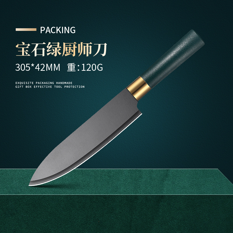 Kit de cuchillos de cocina de Yangjiang conjunto completo de cuchillos de cocina de acero inoxidable cuchillo de cocinero cuchillo de frutas cuchillo negro