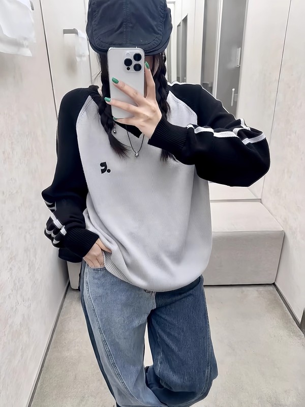 韩国潮牌Restandrecreation针织衫V领毛衣外套上衣女休闲宽松情侣|undefined