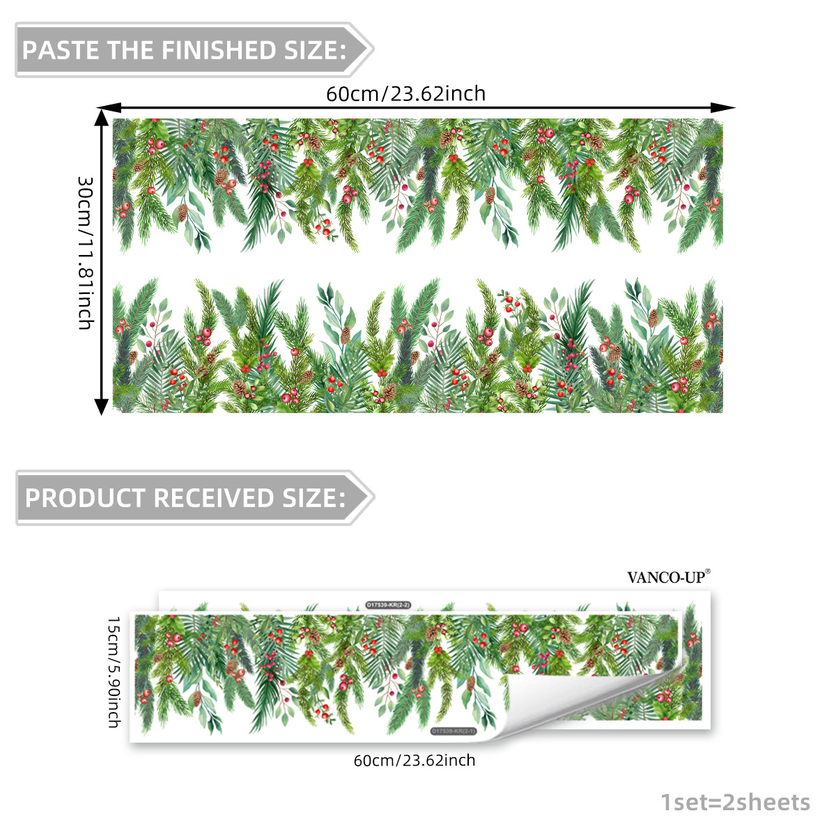 Pine Leaf Wall Sticker For Decorative Window And Glass Doors_voghion.com