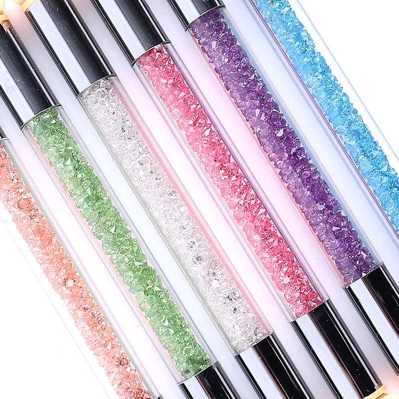 Manicura de doble cabeza esponja pluma traje gradiente floreciente herramientas de manicura pluma 6 gradiente pluma punto color pluma sello pluma