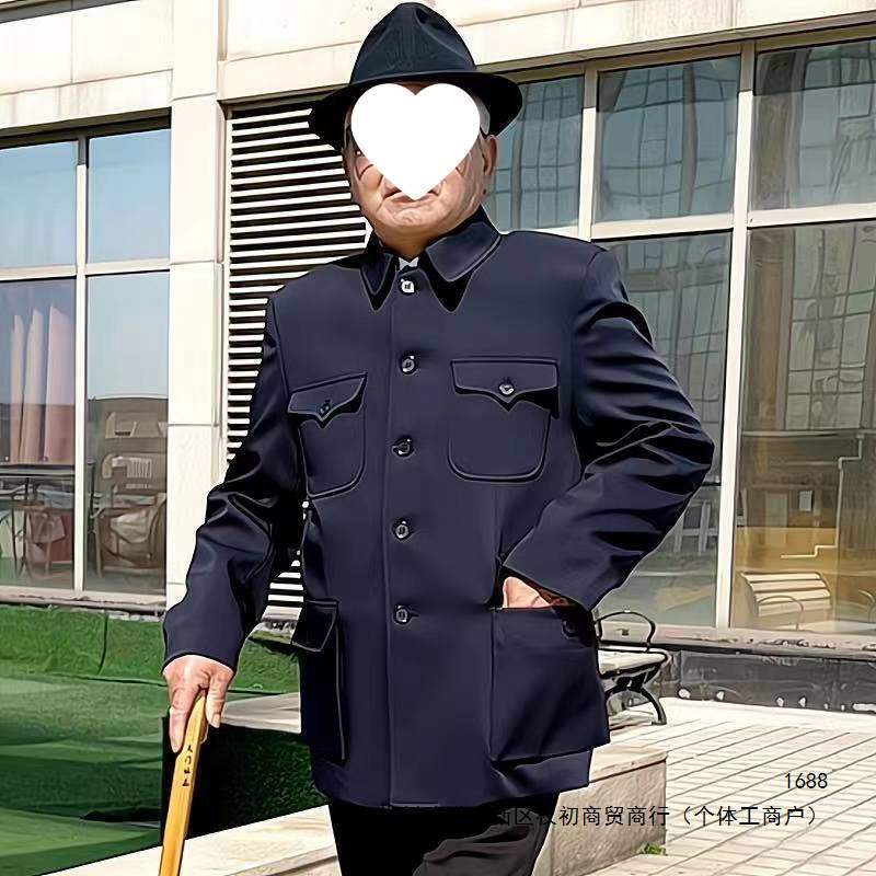 Spring and Autumn Elderly Zhongshan Suit Set with Turn-down Collar, Middle-aged and Elderly Grandpa's Coat, Men's Business Dad's Outfit, Father's Zhongshan Suit Spring and Autumn Elderly Zhongshan Suit Set with Turn-down Collar, Middle-aged and Elderly Grandpa's Coat, Men's Business Dad's Outfit, Father's Zhongshan Suit