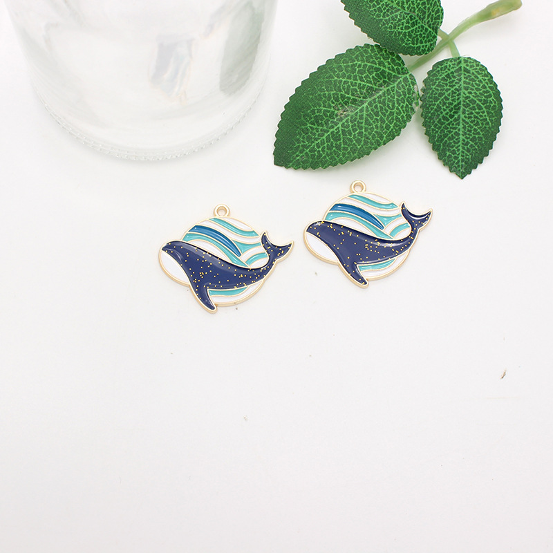 Enamel Design 10 PCS/Package Alloy Color Block Pendant
